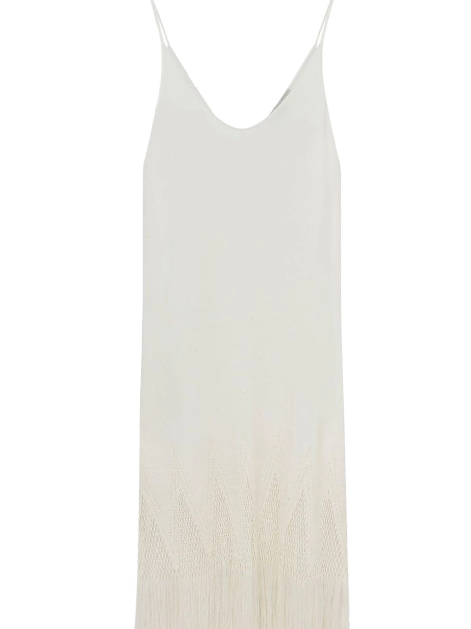 Affordable dress Women McCartney fringe Stella open-knit midi 0811